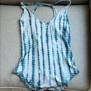 XS Chaser teal/white Tie-dye tank top EUC wore once!